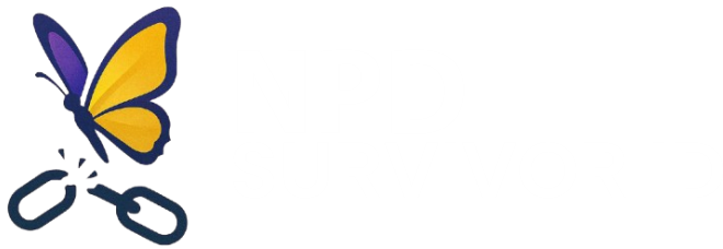 Logo NPD Survivor Landscape White Text Vers NPD Survivor